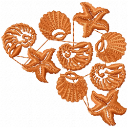 Seashell Embroidery Design 7 Seashell Embroidery Design 7